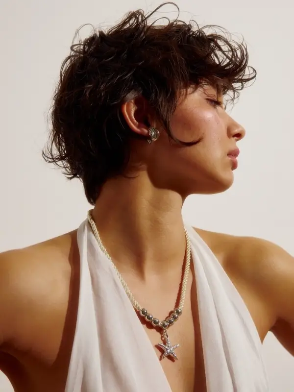 Серьги клипсы для ушей QF &laquo;Ракушка&raquo;, цвет чернёное серебро