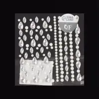 Стразы для декора, жемчужные, на клеевой основе, 9&times;9 см, разноцветные