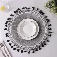 Салфетка сервировочная на стол Доляна «Солнце пустыни», d=38 см, цвет чёрный Салфетка сервировочная на стол Доляна «Солнце пустыни», d=38 см, цвет чёрный