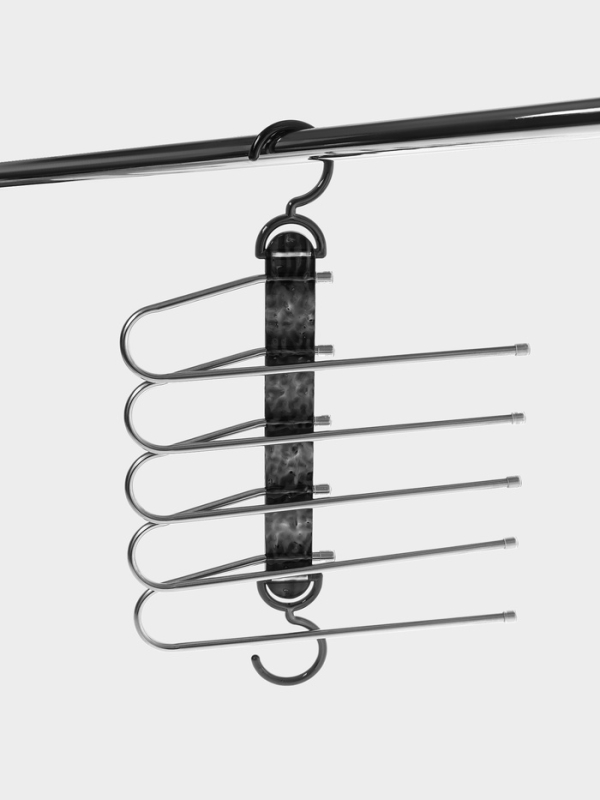 Вешалка для брюк многоуровневая, трансформер, 30,5х32х7,5 см, 5 уровней, прозрачная черная 1078672 Вешалка для брюк многоуровневая, трансформер, 30,5х32х7,5 см, 5 уровней, прозрачная черная 1078672