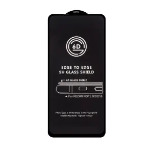 Защитное стекло для Xiaom Redmi Note 9 Black 6D без упаковки
