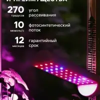 Фитолампа для растений Luazon Lighting, светодиодная, 8 Вт, E27, IP44, 220 В, 270&deg;, биколорная