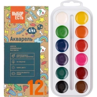 Краски акварельные Выбор есть 12 цв, б/кисти, картон