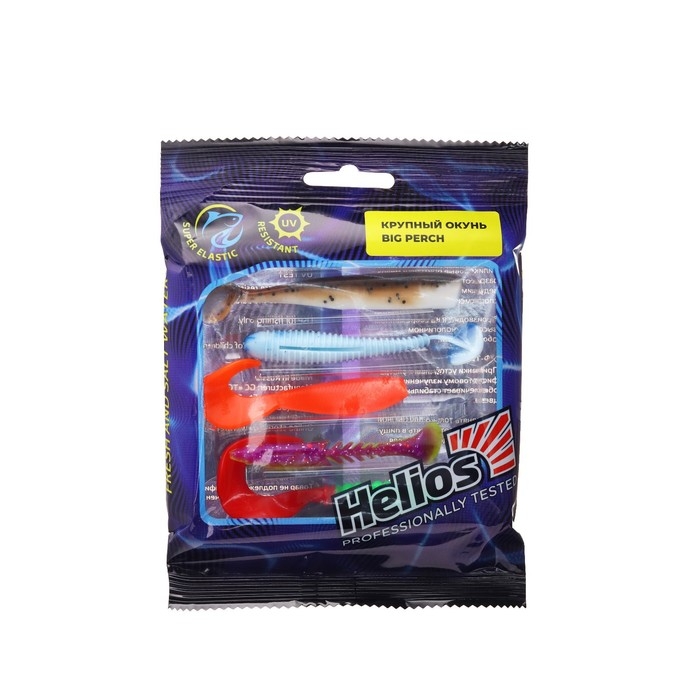 Набор силиконовых приманок Helios  Набор силиконовых приманок Helios "Крупный окунь", 5 шт. (HS-PBP2-SET2)