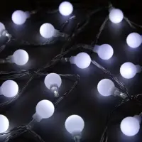 Гирлянда &laquo;Нить&raquo; 5 м с насадками &laquo;Шарики белые&raquo;, IP20, прозрачная нить, 30 LED, свечение белое, 8 режимов, 220 В