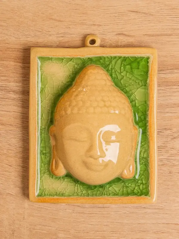 Подставка под благовония «Будда», 11×9×3 см, керамика, зелёно-коричневая Подставка под благовония «Будда», 11×9×3 см, керамика, зелёно-коричневая