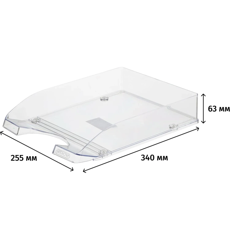 Лоток горизонтальный Attache Line прозрачный 340х255х63мм