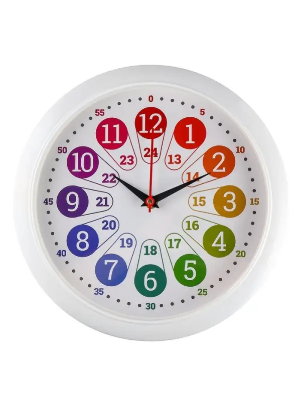 Часы настенные &laquo;Время учиться&raquo;, детские, развивающие, d=29 см, бесшумные, плавный ход, белые