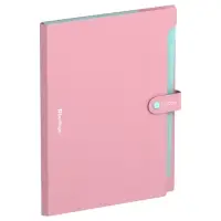 Папка А4, 12 отделений, Haze, 600 мкм, на кнопке, розовая