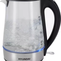 Чайник HYK-G8406 1.7л. 2200Вт прозрачный черный
