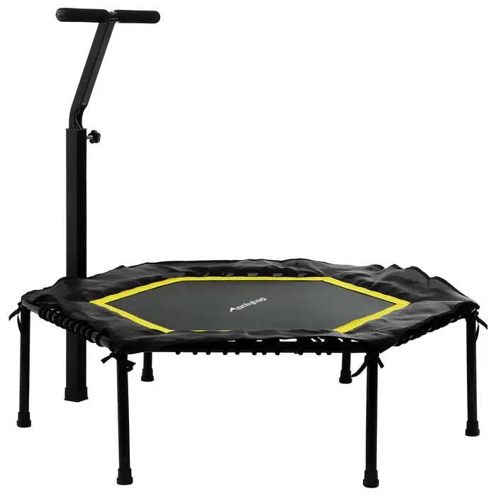 Батут для фитнеса, d=115 см, с ручкой, цвет чёрно-жёлтый Батут для фитнеса, d=115 см, с ручкой, цвет чёрно-жёлтый