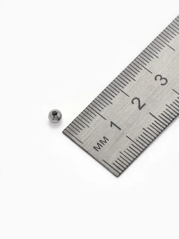 Кримп - зажимная бусина, 4 мм, набор 20 шт. цвет серебро