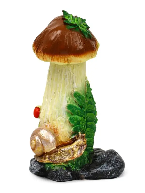 Садовая фигура из полистоуна &laquo;Гриб с ягодой и улиткой&raquo;, 32.5&times;19&times;26 см