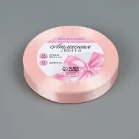 Лента атласная, 12 мм, 23&plusmn;1 м, пастельно-розовая