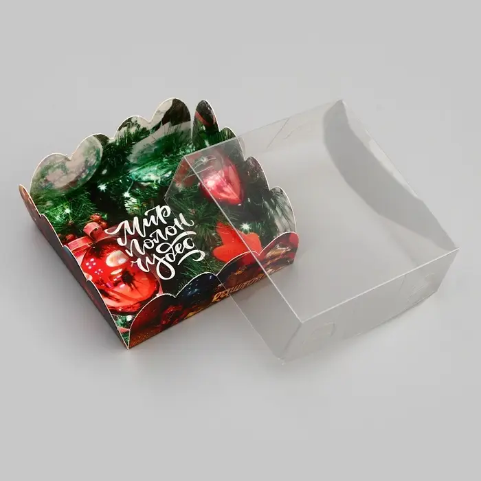 Коробка для печенья, «Мир полон чудес», 7×7×3 см, Новый год Коробка для печенья, «Мир полон чудес», 7×7×3 см, Новый год