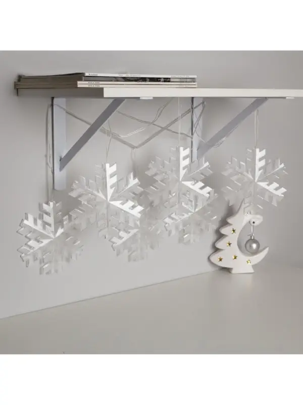 Гирлянда &laquo;Нить&raquo; 2 м с насадками &laquo;Снежинка матовая&raquo;, IP20, прозрачная нить, 36 LED, свечение синее, 220 В