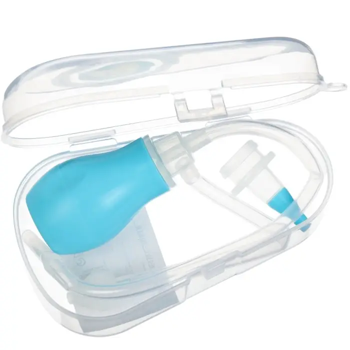 Детский назальный аспиратор с 2-мя сменными насадками, в контейнере, голубой