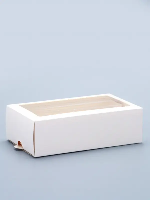 Коробка кондитерская для макарун, с ложементом и окном, белая 18&times;10.7&times;5.5 с м