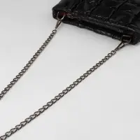 Цепочка для сумки, с карабинами, железная, 14&times;10 мм, 120 см, цвет чёрный никель
