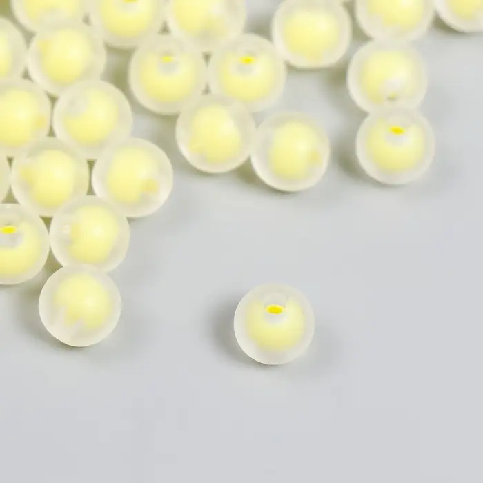 Бусины пластик "Жёлтые" матовые 20 гр d=0,8 см