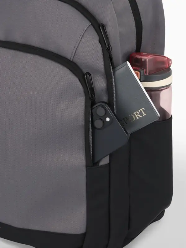 Рюкзак, водонепроницаемое дно, 2 отделения, 3 кармана, 31&times;14.5&times;45 см, серый