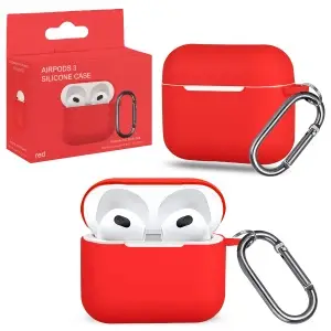 Чехол для AirPods 3 с карабином №8 Red