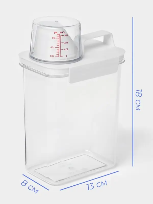 Контейнер для стирального порошка и кондиционера, с мерным стаканом, 1800 мл