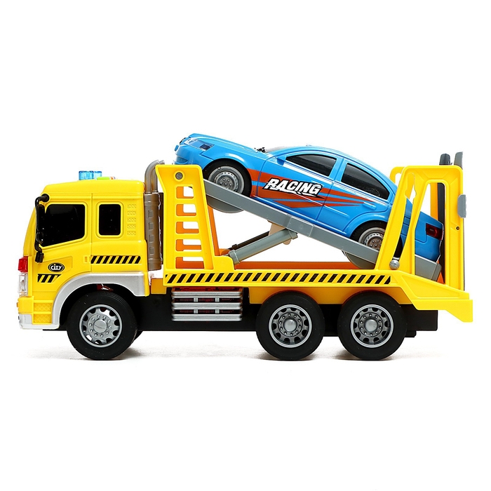 Грузовик инерционный «Эвакуатор», 1:16, с машиной, свет, звук Грузовик инерционный «Эвакуатор», 1:16, с машиной, свет, звук