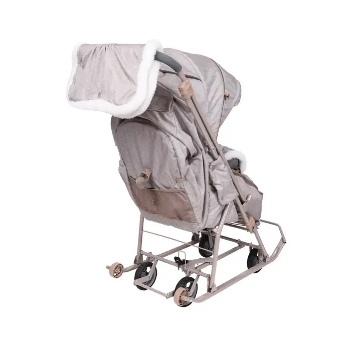 Санки - коляска «Наши детки 6», чехол для ног, муфта, сумка, бежевый Санки - коляска «Наши детки 6», чехол для ног, муфта, сумка, бежевый