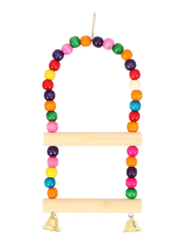 Качели для птиц с деревянной жердочкой - 2, 12 х 21 см, микс цветов