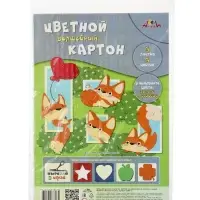 Картон цветной волшебный, А4, 6 листов, 6 цветов, ПЭТ &laquo;Веселые лисята&raquo;
