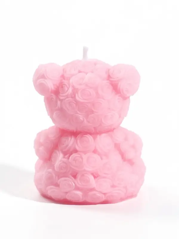 Свеча декоративная "Мишутка" 110 гр, 6х4,8х8 см, 6 ч, розовый