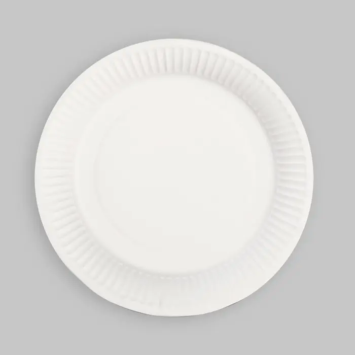 Тарелка одноразовая бумажная однотонная, красная