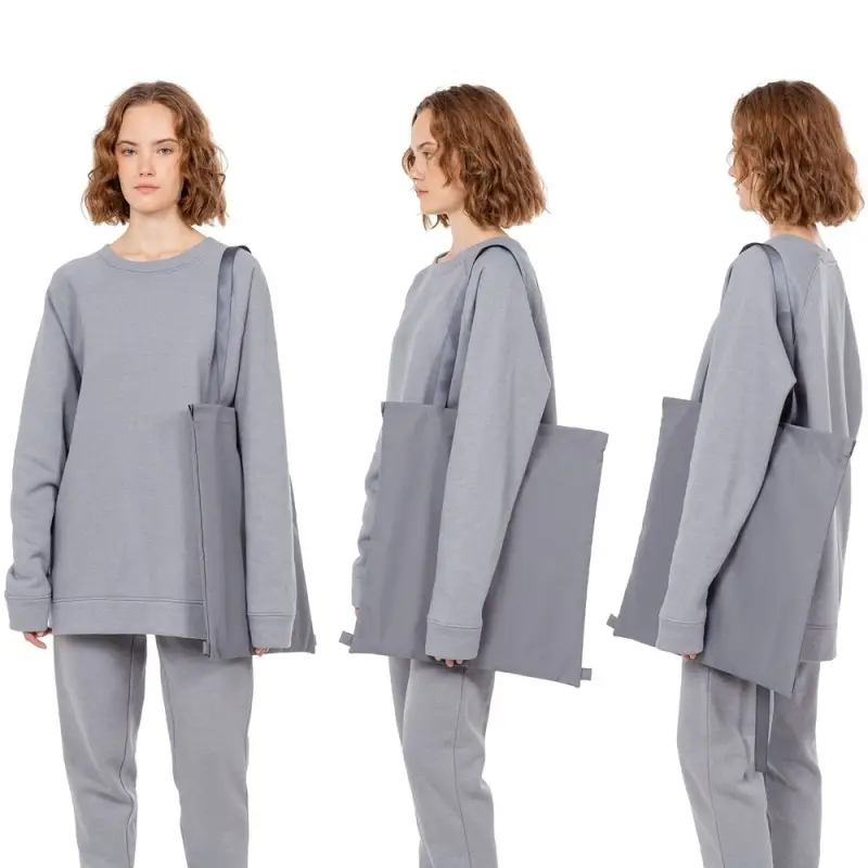 Шопер B3, серый с серыми ручками Шопер B3, серый с серыми ручками