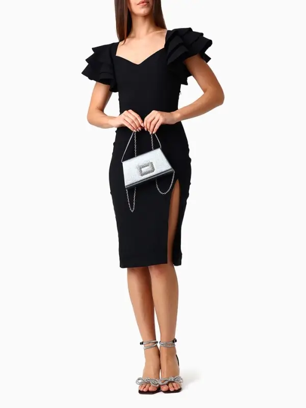 Сумка-клатч женская вечерняя на магните, серая