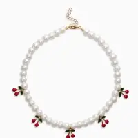 Бусы жемчужные &laquo;Вишня&raquo;, цветные в золоте