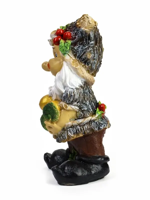 Садовая фигура из полистоуна &laquo;Гном с жёлудями&raquo;, 47&times;26 см