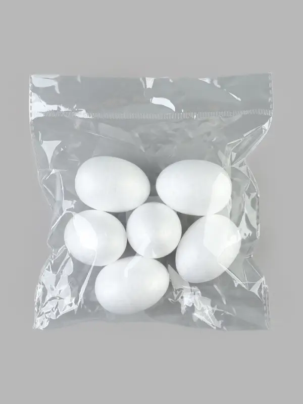 Яйцо из пенопласта, размер 5.5&times;3.5 см, 6 шт.