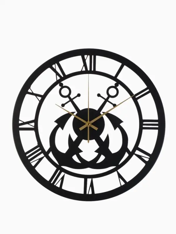 Часы настенные интерьерные &laquo;Якорь&raquo;, бесшумные, плавный ход, d=40 см, металл, чёрные