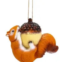 Садовая фигура из полистоуна, &laquo;Белка на жёлуде&raquo;, подвесная, 17&times;17&times;8 см