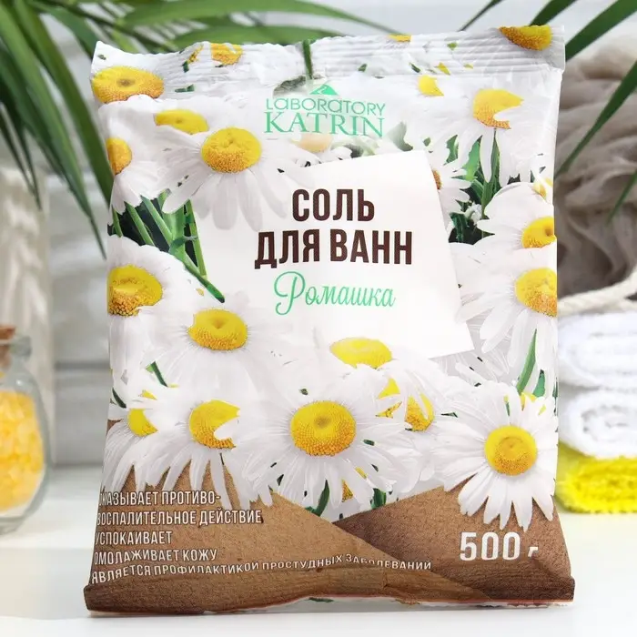 Соль для ванн в пакете Ромашка 500 г Соль для ванн в пакете Ромашка 500 г