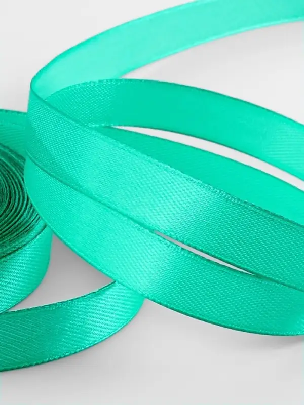 Лента атласная, 12 мм, 23±1 м, бирюзовая №54 Лента атласная, 12 мм, 23±1 м, бирюзовая №54