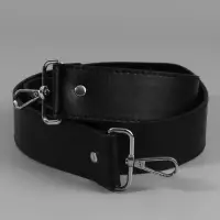 Ручка для сумки, с карабинами, 100 &plusmn; 1 см &times; 4 см, цвет чёрный