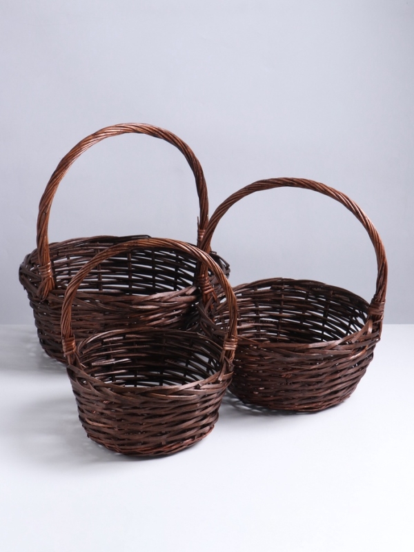 Набор корзин 3шт, 38х16х40/32х13х35/26х12х30 см, ива