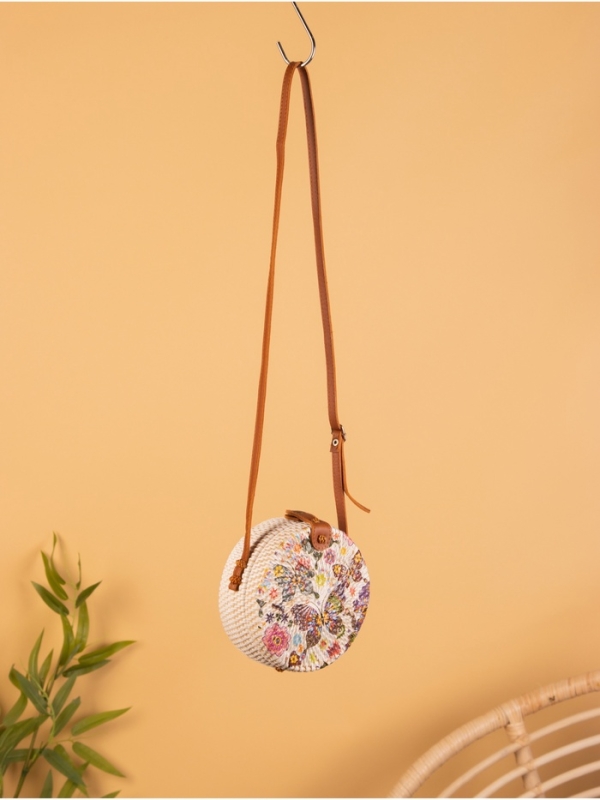 Сумка плетеная ротанг Сумка плетеная ротанг "Бабочки", 15х6х60 см