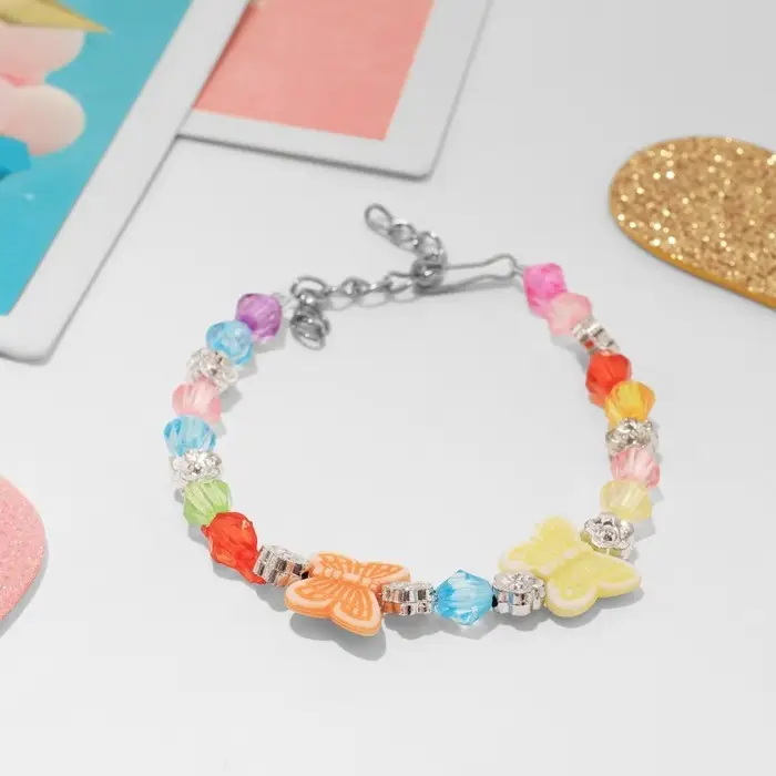 Браслет детский «Выбражулька» бабочки две, d=6 см. МИКС Браслет детский «Выбражулька» бабочки две, d=6 см. МИКС