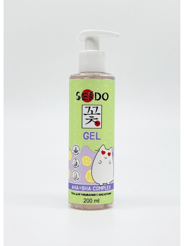 Гель для умывания SENDO с кислотами AHA+BHA complex cleansing gel, 200 мл Гель для умывания SENDO с кислотами AHA+BHA complex cleansing gel, 200 мл