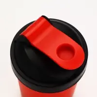 Шейкер спортивный для коктейлей и протеина, с чашей, красно-чёрный, 500 мл