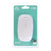 Мышь Luazon MB-1.0, беспроводная, оптическая, 1600 dpi, USB, белая