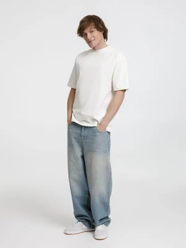 Футболка оверсайз унисекс Sideline, молочно-белая, размер M/L